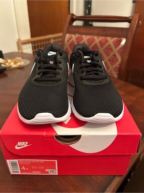 Nike Black Mesh Running Sneakers with White Soles
